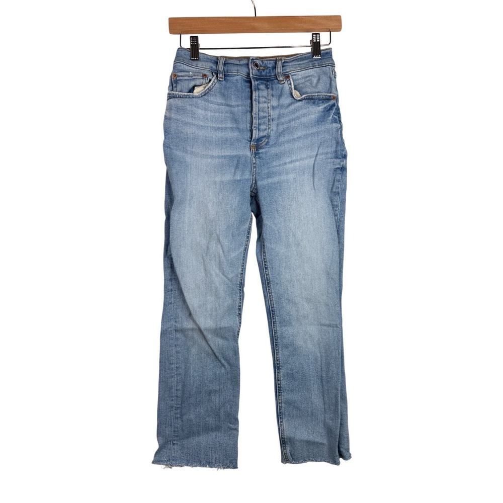 Zara The Dreed Flare Denim Jeans size 4 Blue